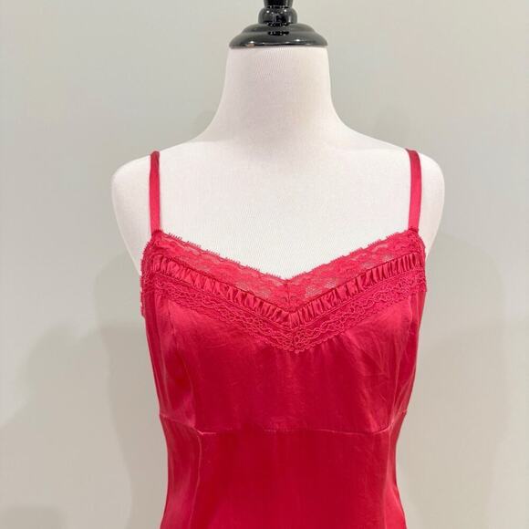 Vintage Y2K Tank Top Size XS Hot Pink 100% Silk Cami Girly Soft Girl Babydoll - Picture 2 of 16